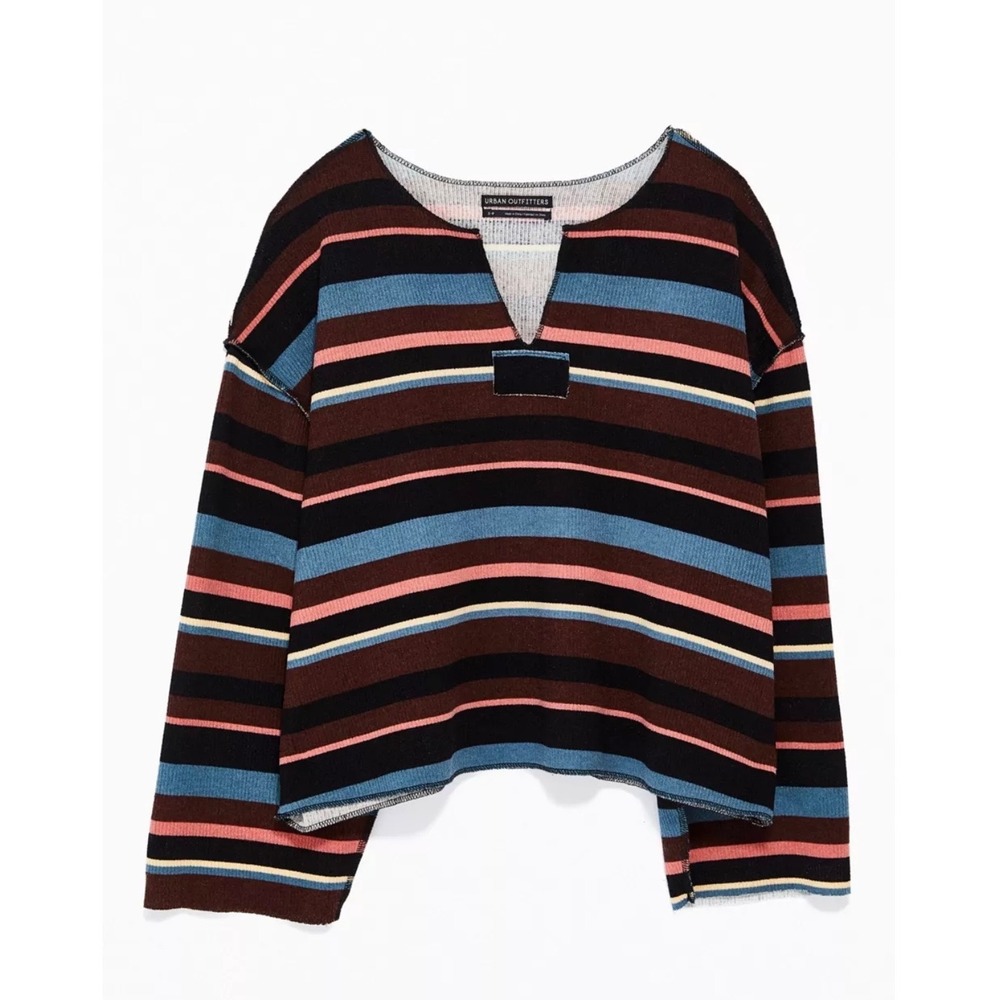 Urban Outfitters UO Jax Inside Out Notch Neck Oversized Pullover‎ Top Womens M